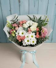 Букет цветов из:  Розы, Лизиантусы и Хризантемы #REPLACE_PRED# Запрудне