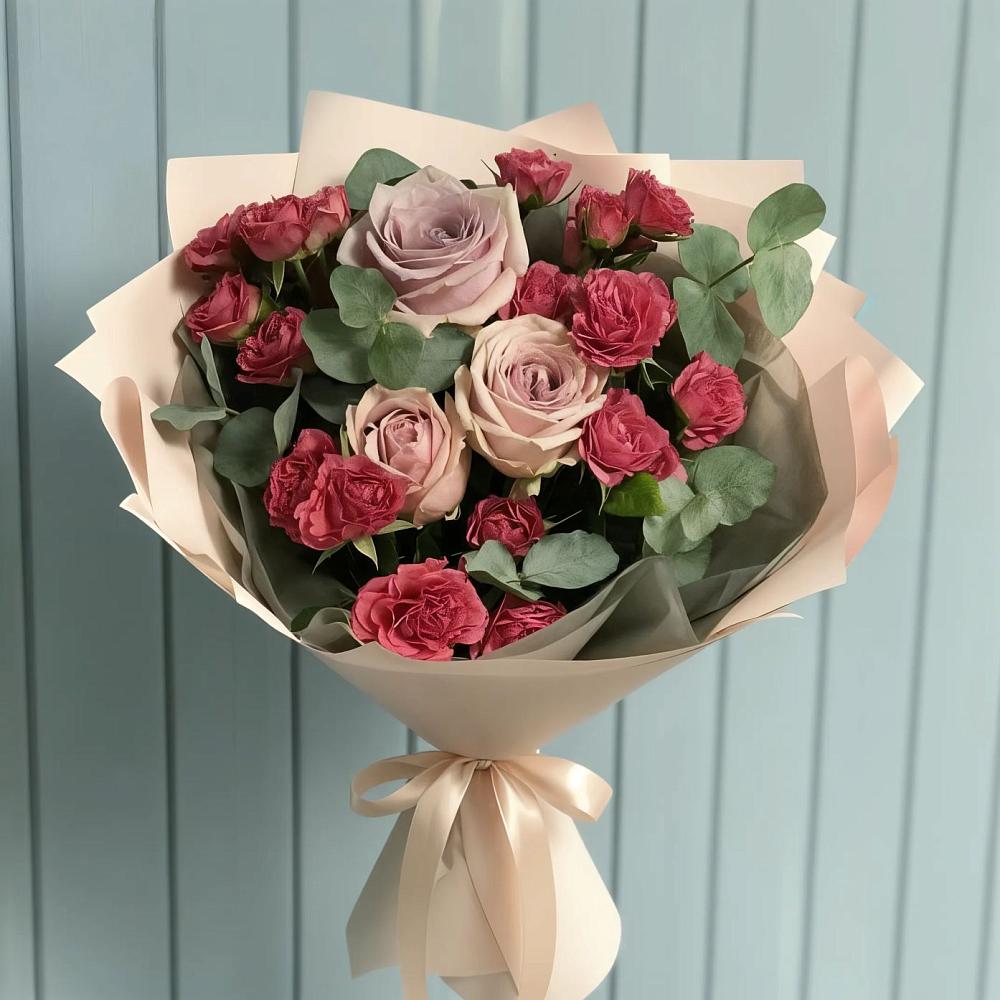 Букет цветов из: Гвоздики и Розы в Запрудне