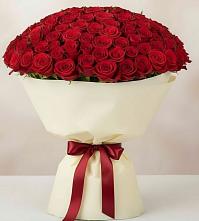 Букет 101 Красная роза Милано в Запрудне