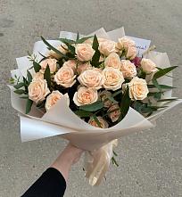 Букет Кремовые розы Латте в Запрудне
