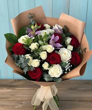 Букет цветов из:  Розы и Альстромерии в Запрудне