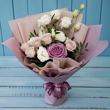 Букет цветов из:  Розы и Лизиантусы #REPLACE_PRED# Запрудне