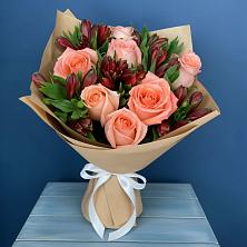 Букет цветов из:  Розы и Альстромерии в Запрудне