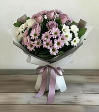 Букет цветов из:  Хризантемы и Розы в Запрудне