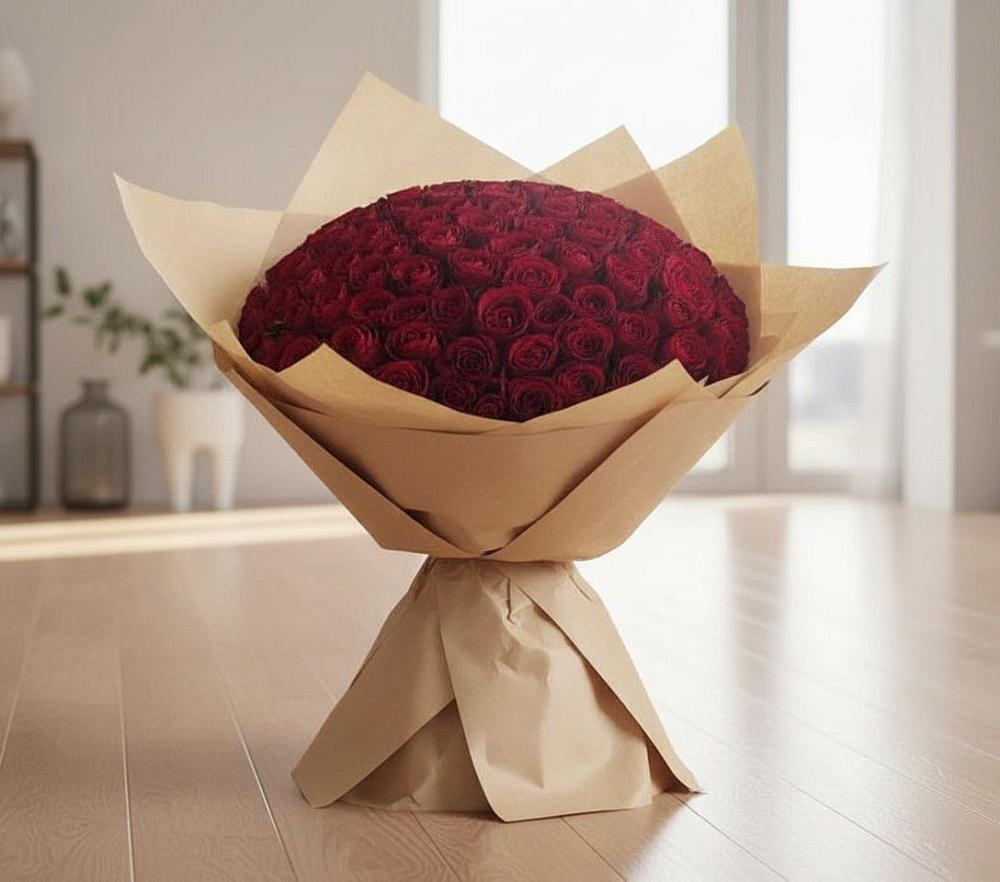 Букет 101 Красная роза в Запрудне