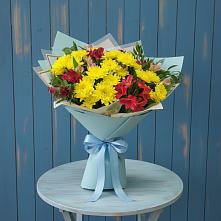 Букет цветов из:  Альстромерии и Хризантемы #REPLACE_PRED# Запрудне