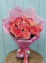 Букет 15 Розовых роз Равель #REPLACE_PRED# Запрудне