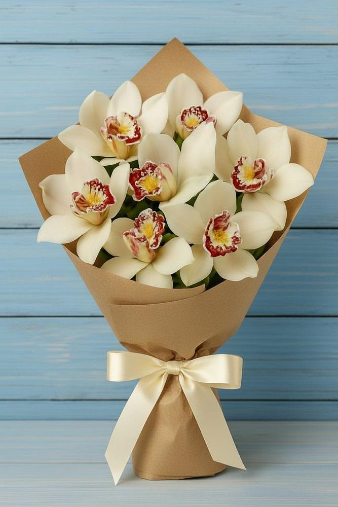 Букет цветов из: Орхидеи и Розы в Запрудне