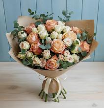 Букет цветов из:  Альстромерии и Розы в Запрудне