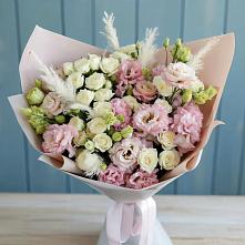 Букет цветов из:  Альстромерии и Розы в Запрудне